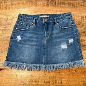 Tractr Raw Hem Denim Skirt Size XL Girls